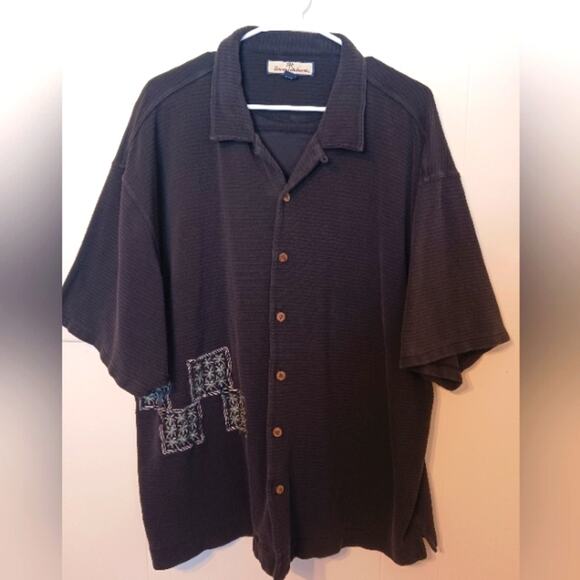 Tommy Bahama Other - Tommy Bahama short sleeve palm embroidered silk blend corduroy button down. XXL